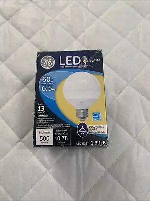 GE LED G25 Soft White Frosted Globe 6.5 Watts 60W REPLACEMENT V16💡 • $7.04