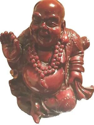 6 Inch Red Resin Laughing Buddah  Chinese  19.1oz • £8