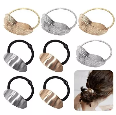 8 X Ponytail Holder Metal Cuff Wrap Holder Women Girl Hair Accessory • £7.99