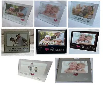 Photograph Frames Dad Grandad Grandma Mum Glass Picture Frame Freestanding Photo • £7.95