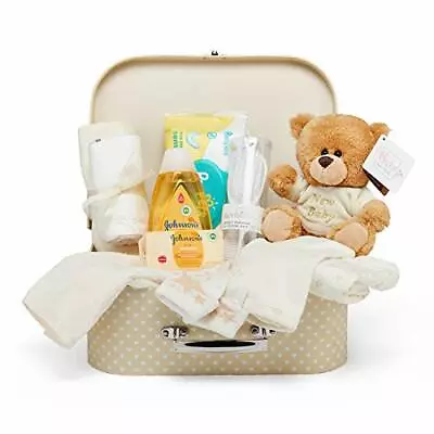 Baby Gift Set - Unisex Gift Hamper Full Of Baby Products In A Cream Keepsake Box • £27.99