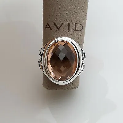 David Yurman Oval Ring With Morganite 13x18mm Size 6  • $210