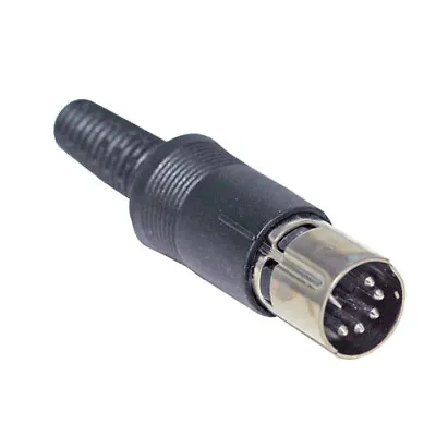 5-pin Male DIN Connector 180 Deg Pin Pattern Push-on Plastic Cover  • $8.99