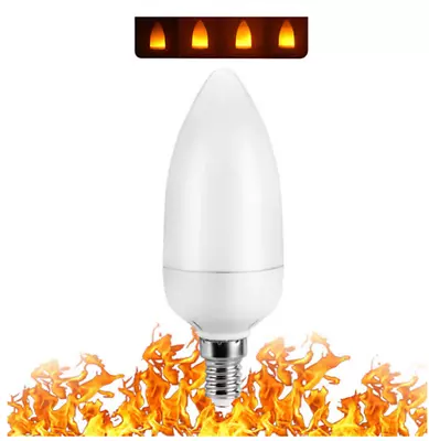 LED Flame Effect Candelabra Light Bulb- Simulated Fire Flicker Lamp E12 Base 3w • $8.95