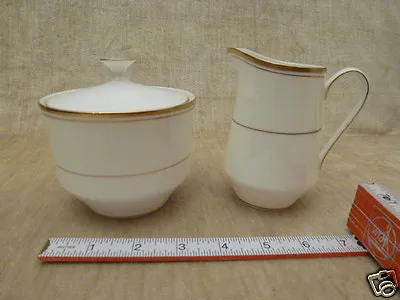 Wheaton Sugar & Creamer Set Narumi / Mikasa Bone China White With Gold Trim  • $40