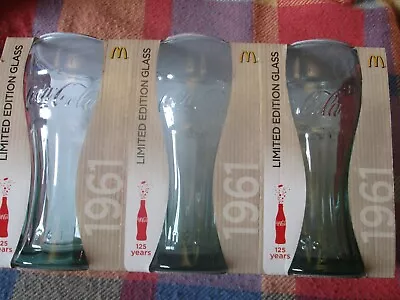 COCA COLA & McDONALDS PROMO GLASSES - SET OF 3 1961 DESIGN • £3.50