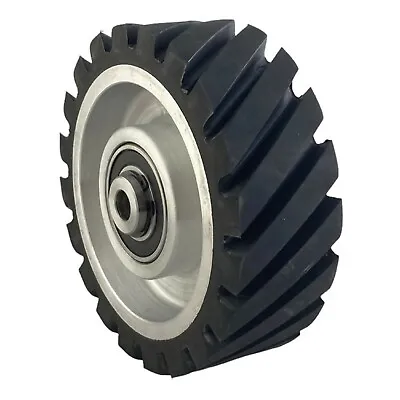 6  Serrated Polyurethane Rubber Contact Wheel For Belt Grinder Dynamic Balance • $60