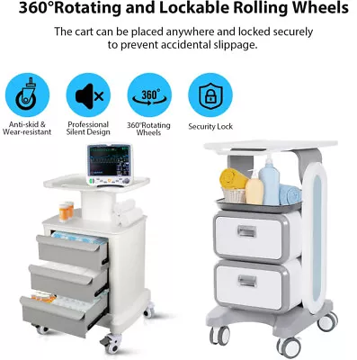 Mobile Ultrasound Cart For Imaging Scanner Medical Trolley Beauty Storage Carts • $98.99