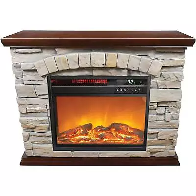 Lifesmart Electric Infrared Faux Fireplace 1 500 BTU Stone (FP2043) • $299.98