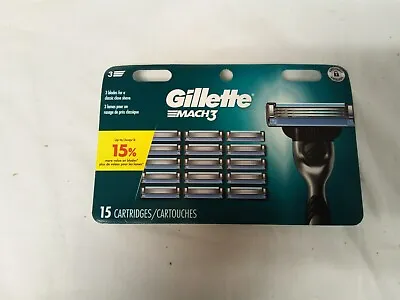 Gillette Mach3 Mens Razor Blades Refill 15 Cartridges - Brand New • $21.95