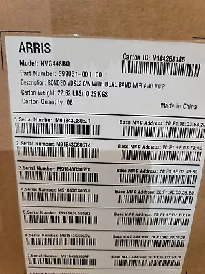 Arris NVG448BQ Router DSL Bonded VDSL2 GW Dual Band Wifi & VOIP W/PSU NEW • $55