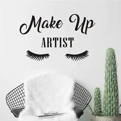 Vinyl Accent Wall Decal  Make Up Artist  Eyelashes - Beauty Salon Studio Or Dorm • $17.50