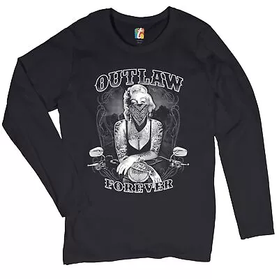 Marilyn Monroe Outlaw Forever Women's Long Sleeve T-shirt Biker Live To Ride • $27.95