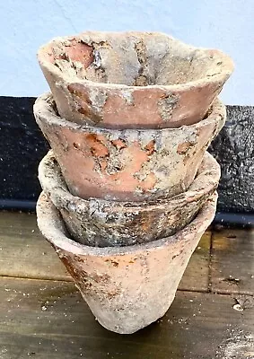 Antique French 19th Century Resin Pots Terracotta Flowers Paintbrushes Decor • £18