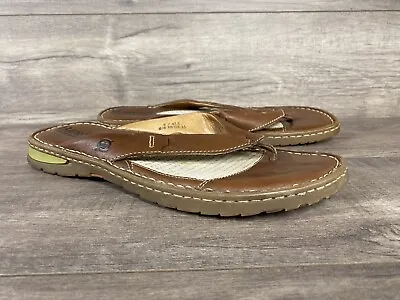 Born M6159 Handcrafted Leather  Flip Flip Sandals Brown Mens Size Size 9 42.5 • $24.65