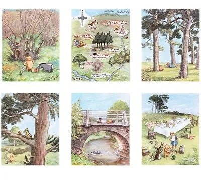 Vintage Winnie The Pooh Baby Nursery Wall Art Prints 8.5x11 Set Of 6 Unframed • $21