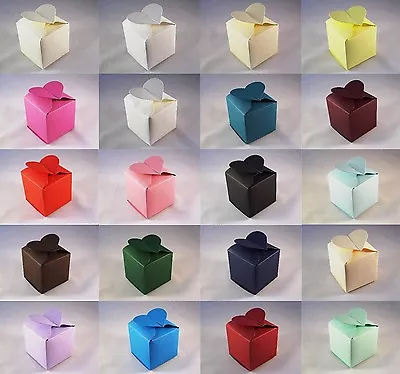 Heart Top Wedding Favour Boxes - Choose Colour - Choose QTY - SC10. 10 50 100 • £2.20