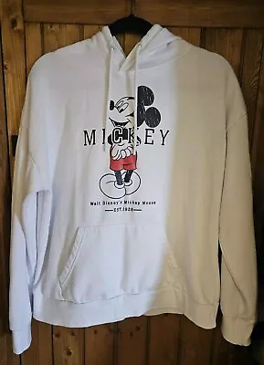 DISNEY Mickey Mouse Hoodie Size 12/14 White • £3.50