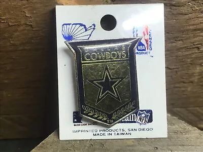 Dallas Cowboys Metal Coat Of Arms Shield Pin Vintage 1994 NFL   Black Gold • $8.51