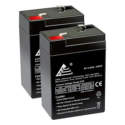 UPG Replacement 2 Pack - BATTERY 6V 6 VOLT SLA VRLA RECHARGEABLE 4 4.55 AH • $37.99