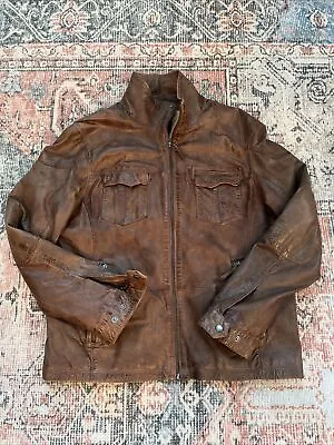 Carbon 2 Cobalt Brown Lamb Leather Jacket  Mens XL • $175