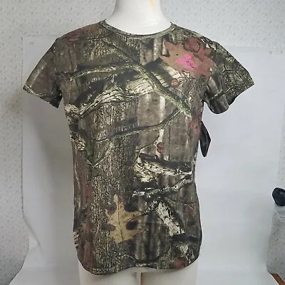 Mossy Oak Pink Break-Up Infinity Logo SS Camo T-Shirt Sizes M L XL Women's NEW • $8.50