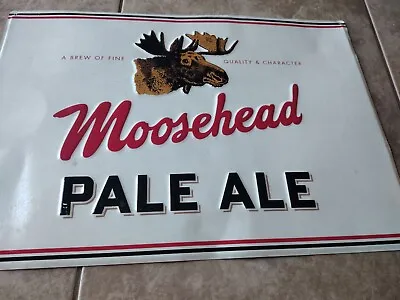 Moosehead Pale Ale Tin Beer Sign Embossed • $100