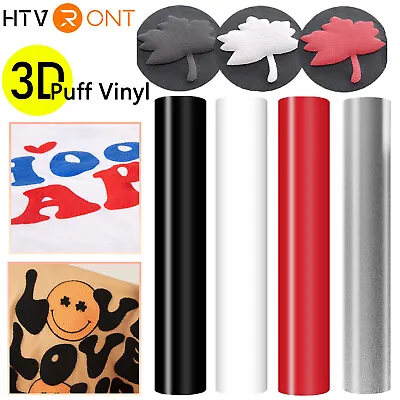 HTVRONT 3D Puff Heat Transfer Vinyl Roll Iron T-Shirts 10  X 6ft HTV Heat Press • $13.99