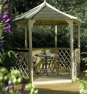 Rowlinson Gainsborough Wooden Garden Gazebo Wood Trellis Hexagonal Shelter  • £1999.94