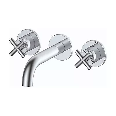 RAK Ella 3-Hole Wall Mounted Basin Mixer Tap - Chrome • £191.95