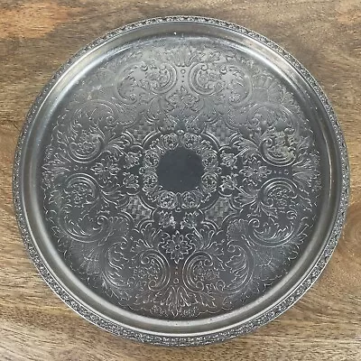 Ianthe Silver Plated Serving Tray Plate 9” Decorative Pattern Vintage • £11.99