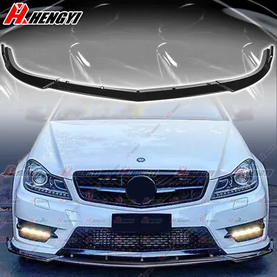 Front Lip Splitter Black For Mercedes W204 2011-2014 Sport Pack C200 C300 C350 • $62.99