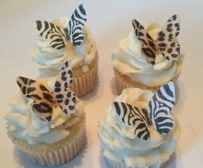 Animal Print Edible Butterflies- Cupcake And Cake Decoration • $11