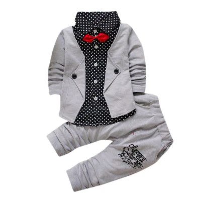 $19.75 • Buy Toddler Kid Baby Boy Tuxedo Suit Gentry Party Christening Wedding Clothes Set US
