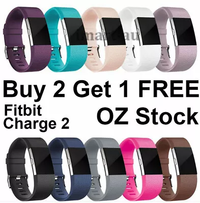 $3.99 • Buy Silicone Watch Wrist Sports Strap For Fitbit Charge 2 Band Wristband Replacement