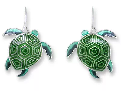 Zarah HAWAIIAN HONU TURTLE EARRINGS Sterling Silver Plated & Enamel Jewelry • $21.44