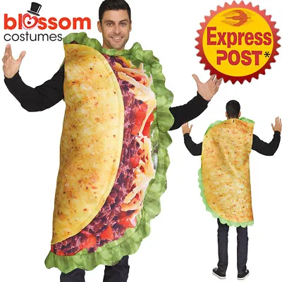 CA808 Taco Funny Food Mens Mexican Spanish Fiesta Halloween Fancy Dress Costume • £38