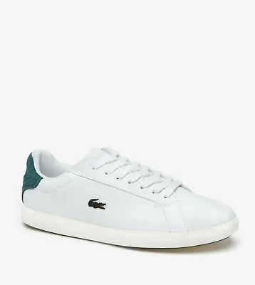 Lacoste Womens Graduate 319 1 SFA WHITE/GRN B-grades Leather Traniers RRP:£85.99 • £42.99