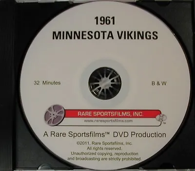 1961 Minnesota Vikings First Season Highlights On DVD! • $34.20