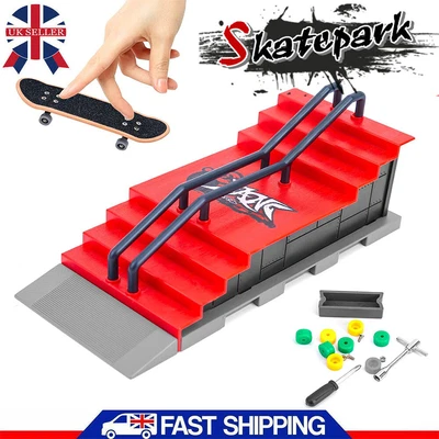 £10.89 • Buy Mini Fingerboard Deck Skate Park Ramp Kit Finger Board Ultimate Parks Set New UK