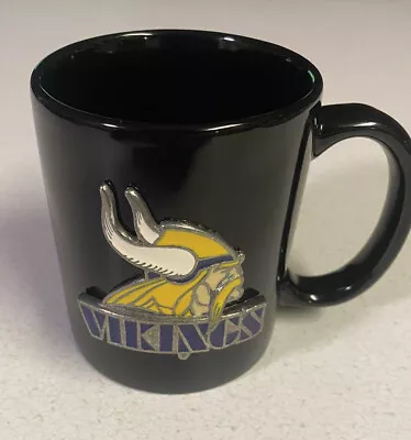 Minnesota Vikings Coffee Mug Black With Metal Logo • $20