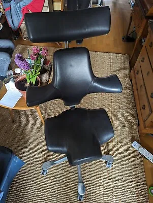 HÅG Capisco 8107 Office Chair BLACK Leather Excellent Condition HAG RRP £1500+ • £580