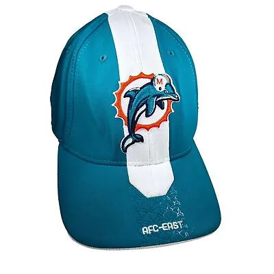 Miami Dolphins Hat Cap Reebok One Size Flex Stretch Fit Green White Stripe NFL • $12.95