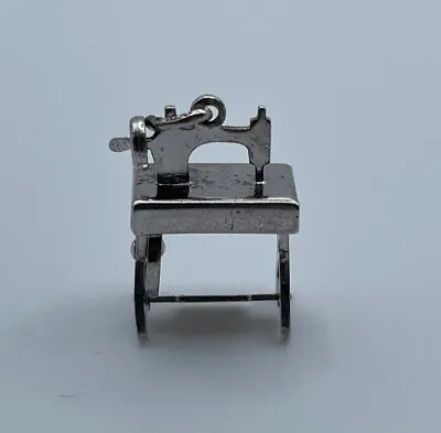 Vintage Sterling Silver Treadle Sewing Machine Moving Parts Charm • $9.99