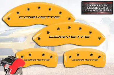 2001-2004 Chevy  Corvette  Z06 C5 Front Rear Yellow MGP Brake Disc Caliper Cover • $289