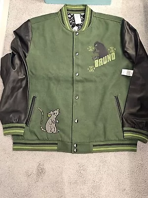 NEW Disney Jacket Adult XL Green Black Encanto Bruno Rats Varsity Parks Mens • $79.99