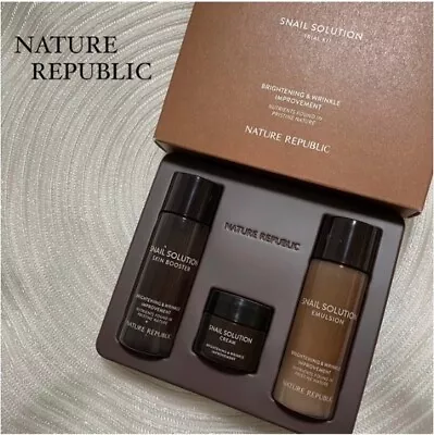 NATURE REPUBLIC Snail Solution 3-items Set Moisturizing Skin Care Anti-Aging Set • $14.99