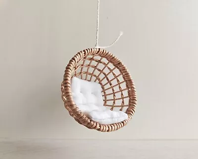 1:12 Dollhouse Miniature Wicker Hanging Chair. Handmade • $19