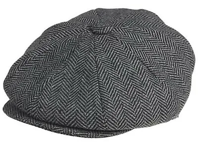 Hat Baker Boy Cap Peaky Blinders Gatsby Flat Herringbone Newsboy Size Mens NEW • £9.95