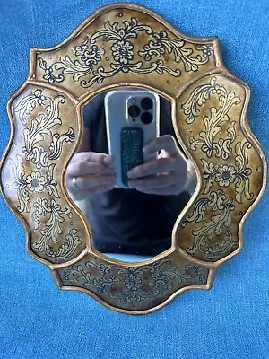 Artisan Mirror Hand Crafted In Peru - Reverse Painting Wood Backed 24 Cmx 20 Cm • £22